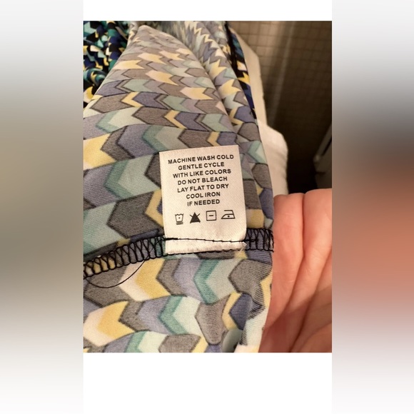 tacera women green Zig Zag Print button up shirt dress size L - Picture 13 of 16